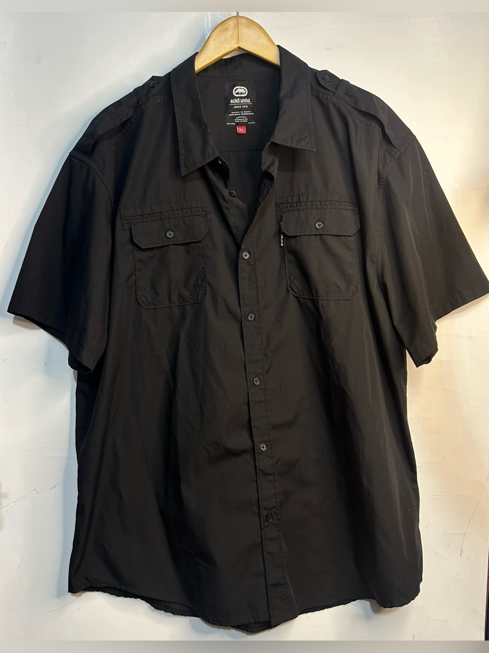 Ecko Unlimited Black Button Front Shirt 3XL